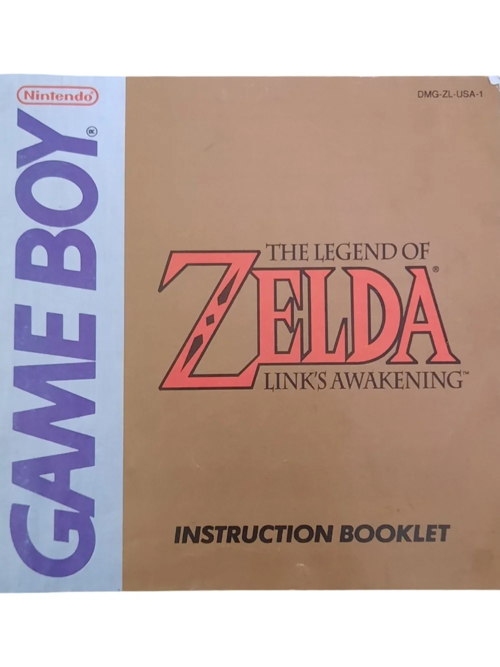 Nintendo Zelda: Link's Awakening Instruction Booklet - Brown & Purple
